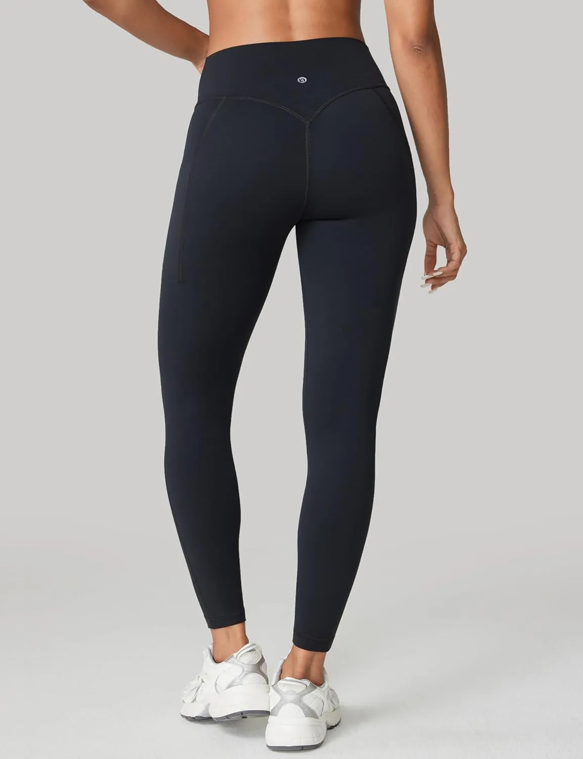 Hugcurve No Front Seam High Waisted Workout Leggings with Pockets for Women Buttery Soft Yoga Pants Gym Tights - 25''