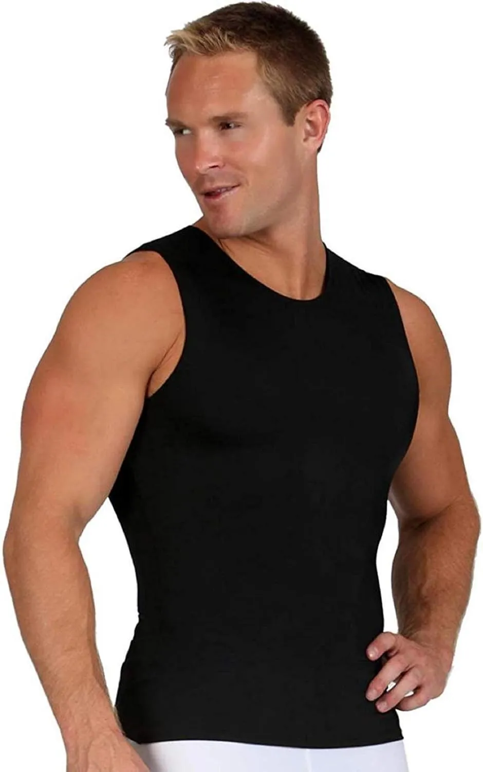 Insta Slim ISPRO Slimming Crew-Neck Sleeveless Top Shapewear Compression Shirt for Men - (Pack of 3)