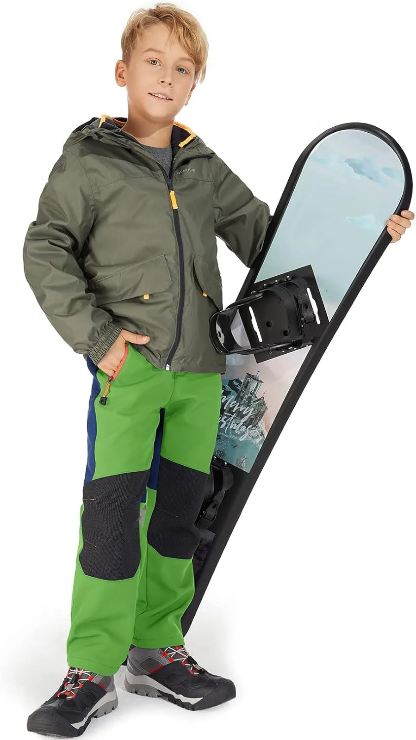 Jessie Kidden Kids Boys Girls Youth Waterproof Hiking Ski Snow Pants Elastic Waist Warm Insulated Pants