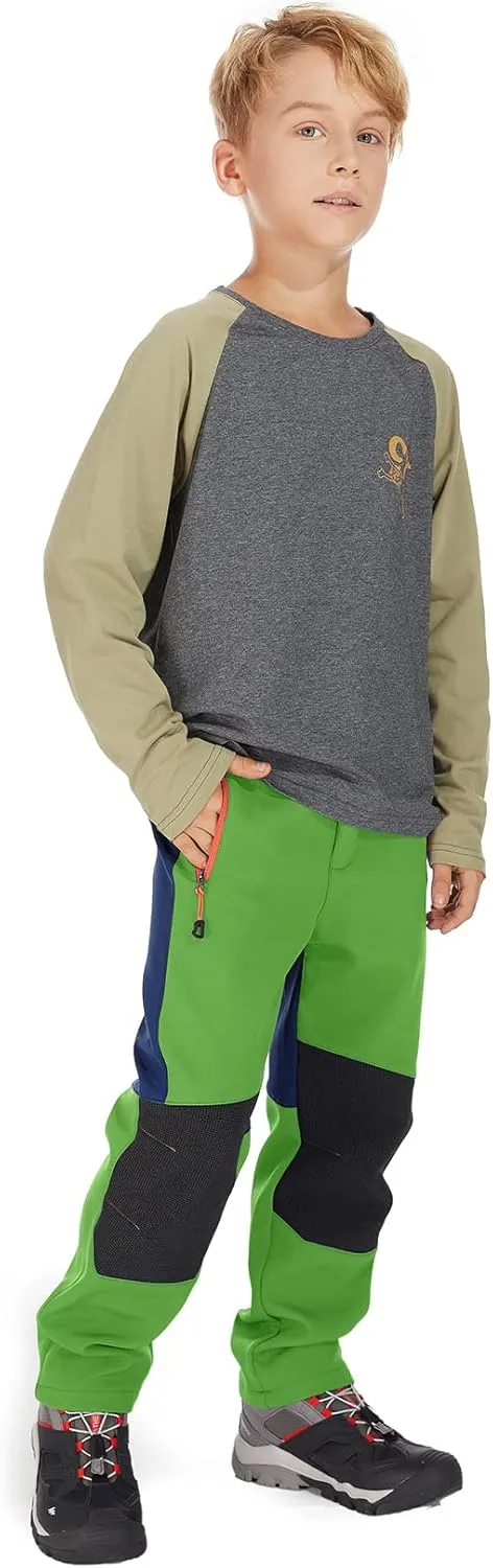 Jessie Kidden Kids Boys Girls Youth Waterproof Hiking Ski Snow Pants Elastic Waist Warm Insulated Pants