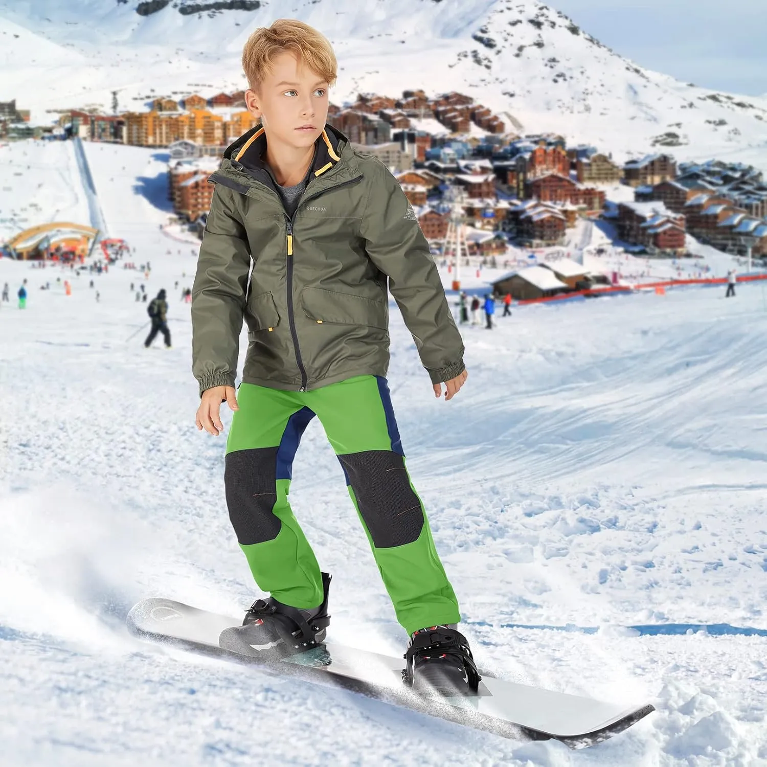 Jessie Kidden Kids Boys Girls Youth Waterproof Hiking Ski Snow Pants Elastic Waist Warm Insulated Pants