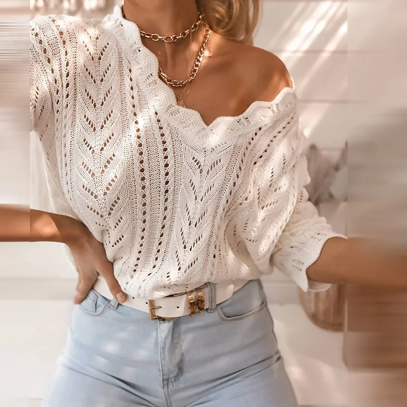 Julia Fashion - Women Fashion Casual Pullovers Fashion Cozy Style Knit Sweater