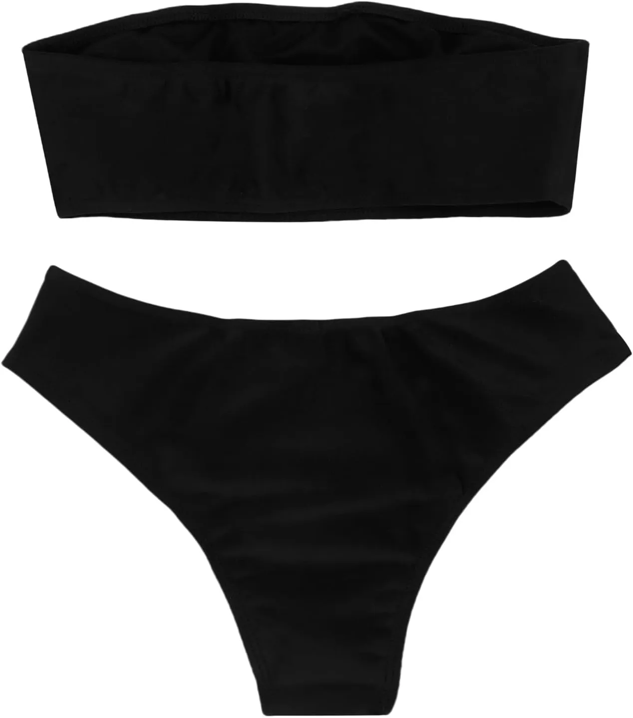 JUMISEE Women Skull Letter Pattern Goth Bikini Set 2 Piece High Waist Bandeau Swimsuit