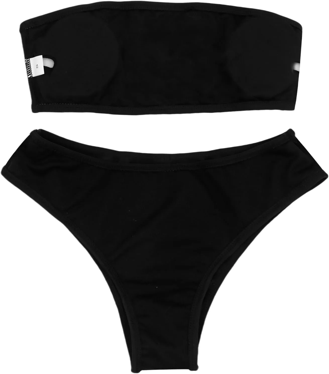 JUMISEE Women Skull Letter Pattern Goth Bikini Set 2 Piece High Waist Bandeau Swimsuit