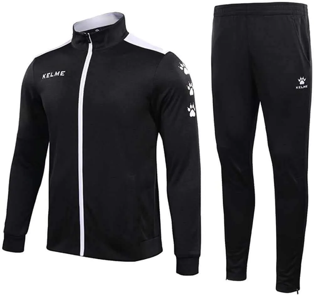 KELME Men's Athletic Tracksuit Long Sleeve Full Zip  Running Sweatsuit Set Unisex 2 Piece Tracksuits Jacket/Jogging pants