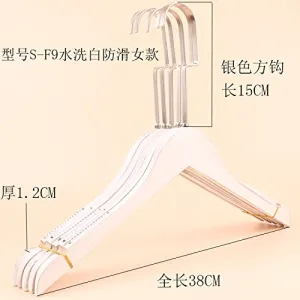 Kexinfan Hanger White Wood Hanger Clothing Shop Women'S Wear Wooden Suit Hanger Markless Cloth Support,1,S-F9 Washed White Non-Slip Female Models