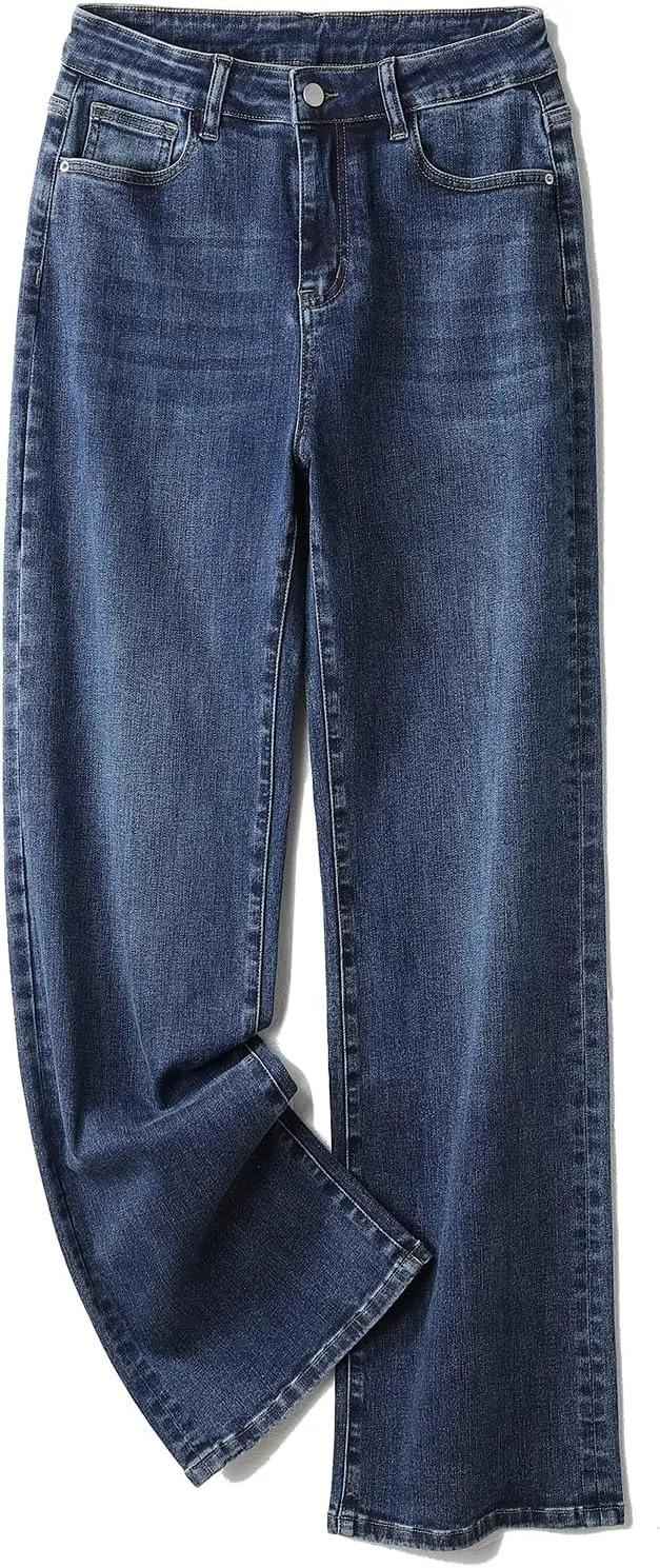 KISSPLUS Plus Size Baggy Jeans for Women High Waist Loose Women Jeans Curvy Stretchy Denim Pants for Women