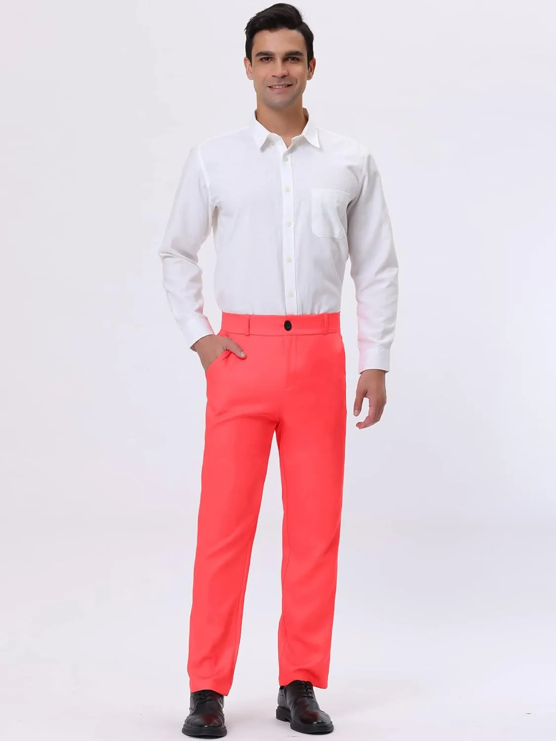 Lars Amadeus Men's Dress Business Pants Classic Fit Flat Front Suit Trousers