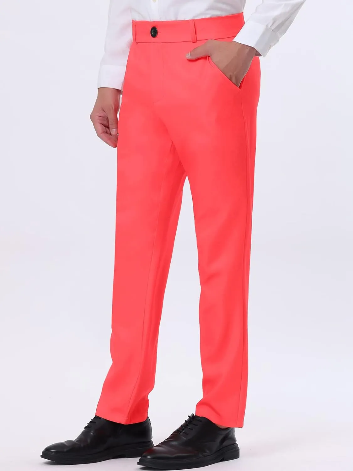Lars Amadeus Men's Dress Business Pants Classic Fit Flat Front Suit Trousers