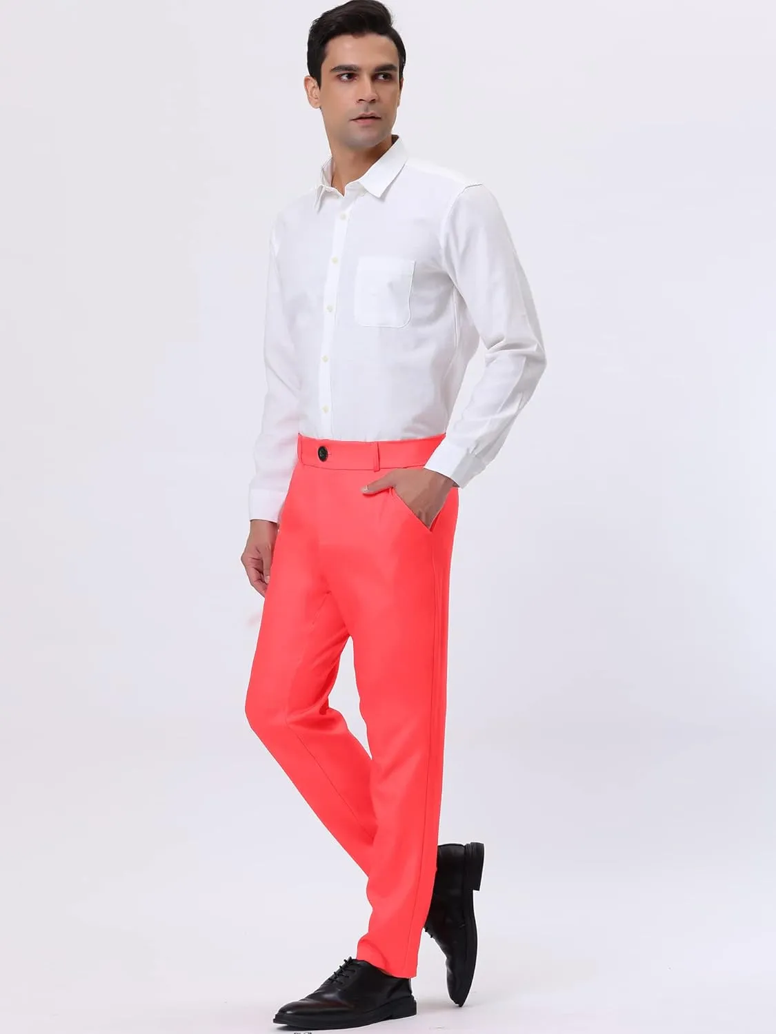Lars Amadeus Men's Dress Business Pants Classic Fit Flat Front Suit Trousers