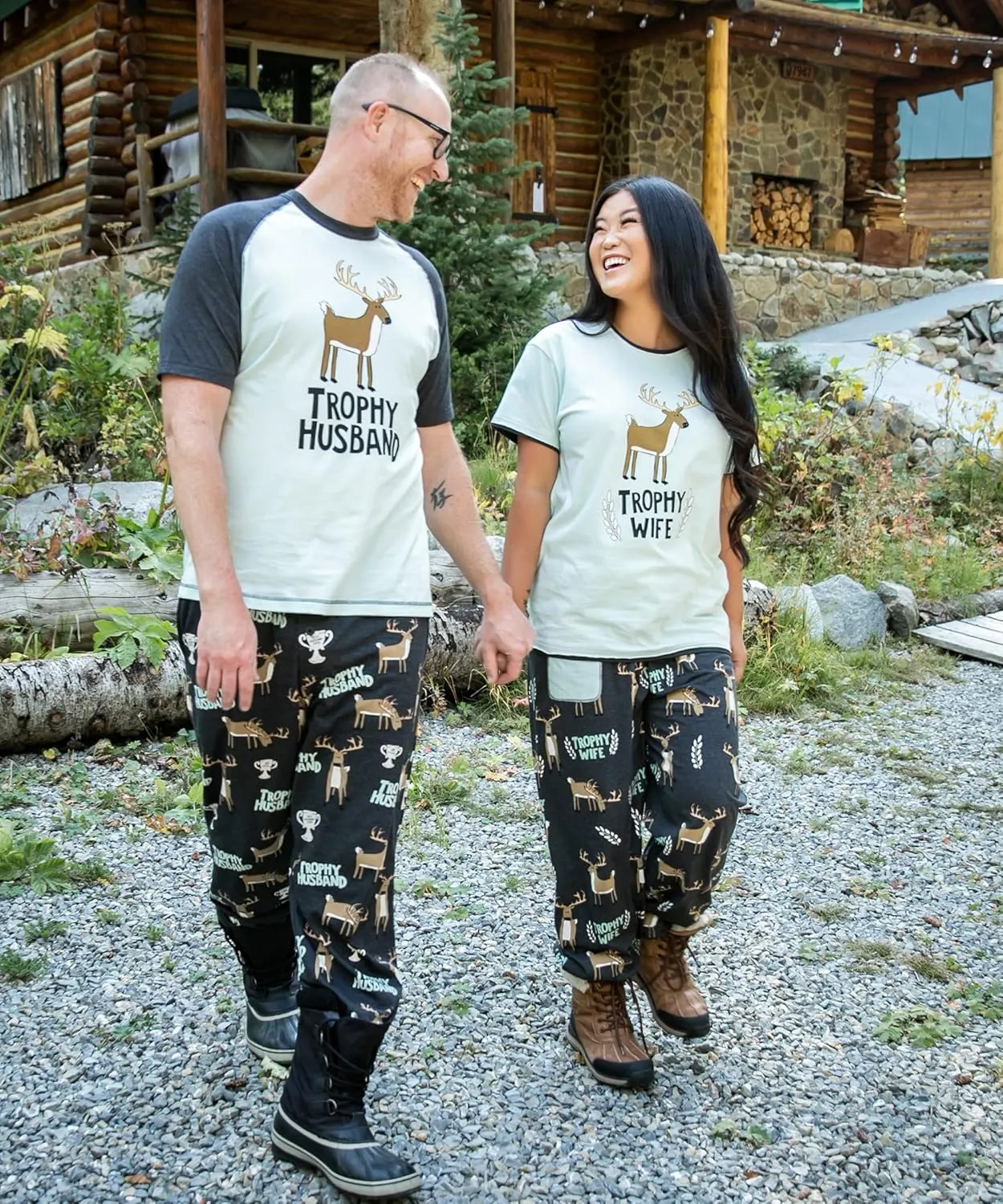 Lazy One Pajama Sets for Men, Short Sleeve Cotton Pajama Shirt and Pants with Funny Animal Prints, Comfy Pajamas for Men
