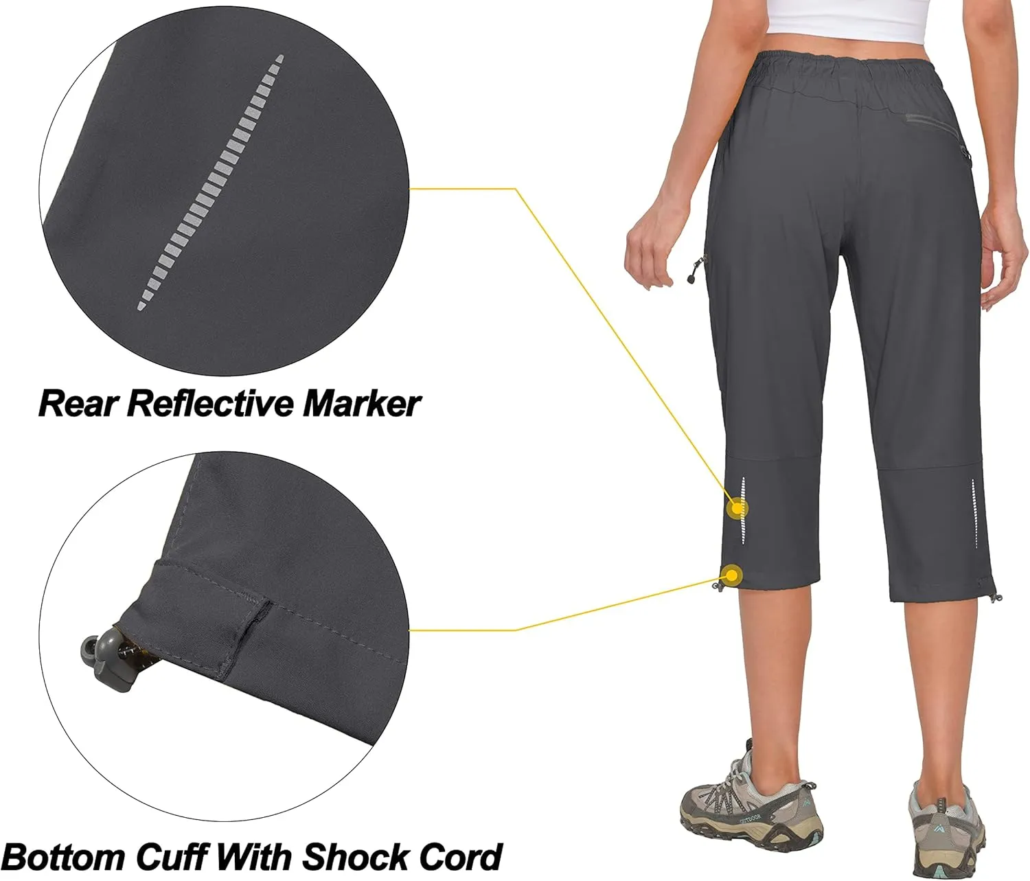 Little Donkey Andy Women's Quick Dry 3/4 Pants Capri Shorts Lightweight Hiking Travel Casual