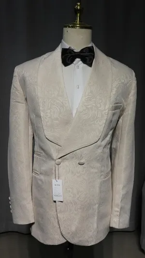 Men's 2 Piece Shawl Lapel Suit Jacquard Tuxedo for Wedding Daily Business Blazer & Pants Groom Boy Outfit for Prom