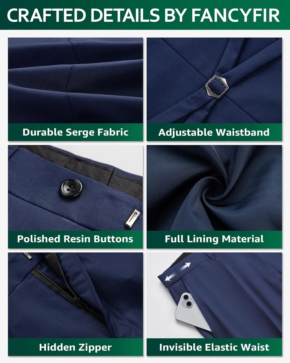 Men's 2-Piece Suit, Vest Pants Set for Men, Casual Waistcoat Trouser with Tie for Prom Wedding Homecoming