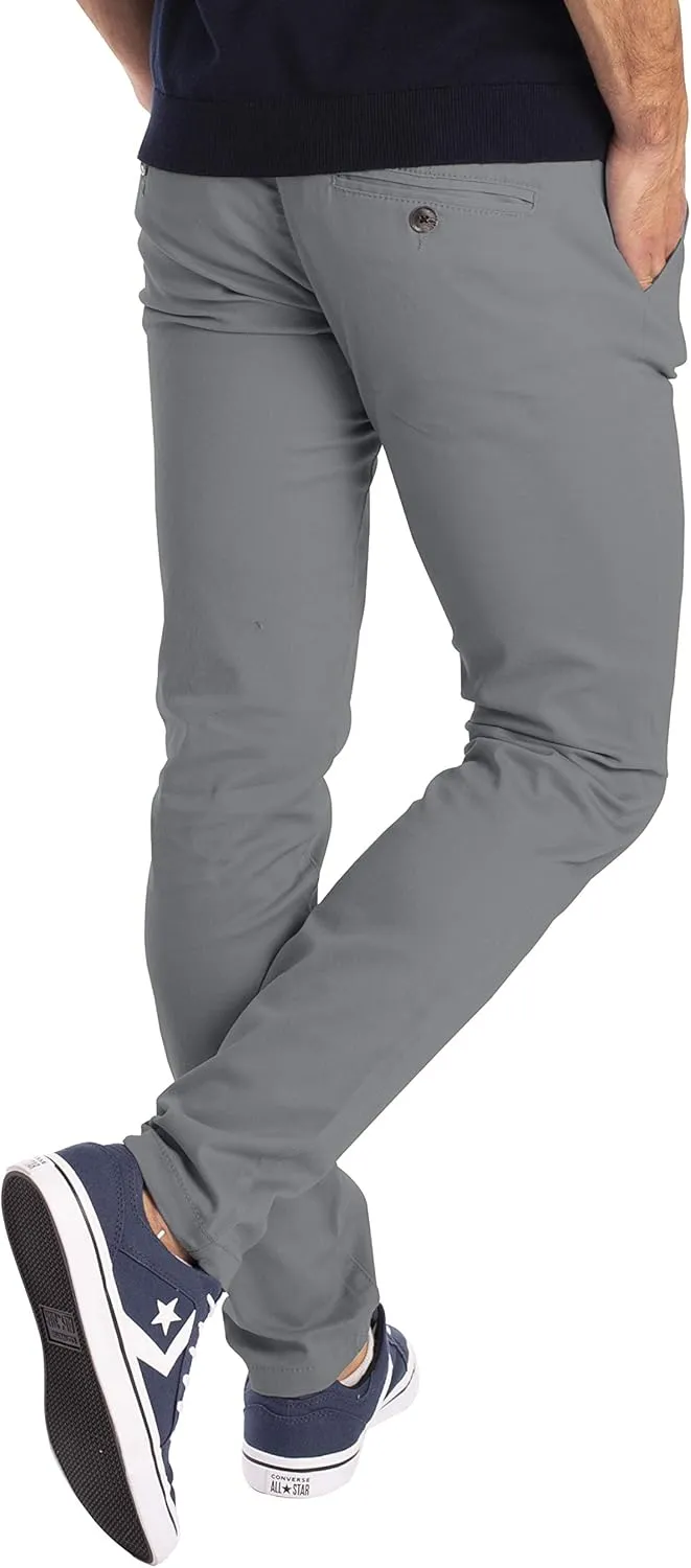 Mens Chino Pants Slim Fit Casual Classic Flat Front Stretch Flex Cotton Chino Khaki Pants Sizes 30W-40W