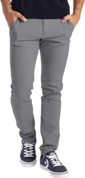 Mens Chino Pants Slim Fit Casual Classic Flat Front Stretch Flex Cotton Chino Khaki Pants Sizes 30W-40W