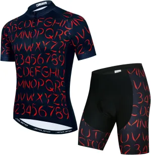 Mens Cycling Jersey Set 5D Padded Bicycle Shorts Bike Short Sleeve Clothing T-Shirt Quick-Dry S-3XL