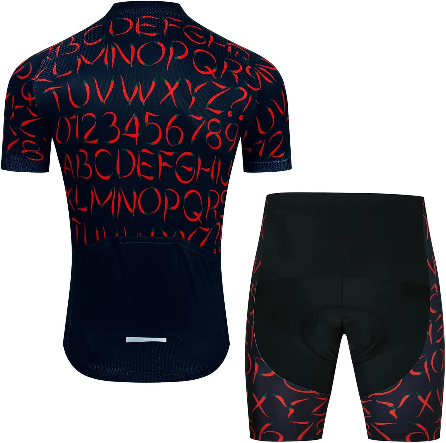 Mens Cycling Jersey Set 5D Padded Bicycle Shorts Bike Short Sleeve Clothing T-Shirt Quick-Dry S-3XL