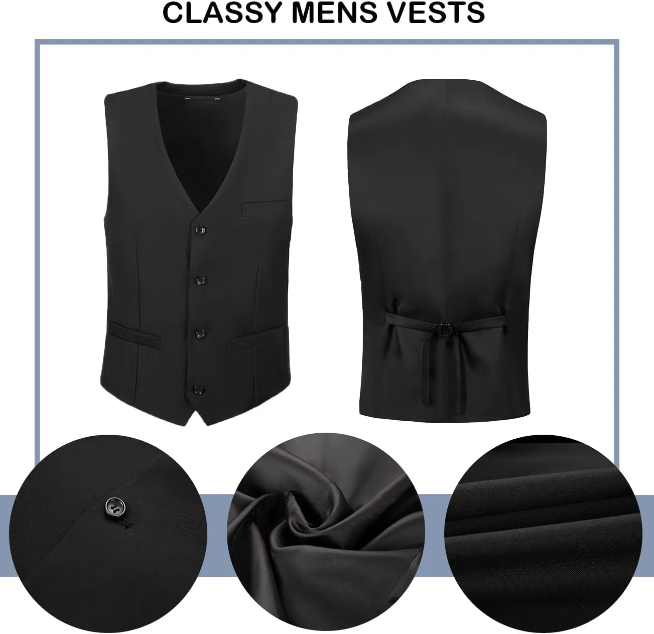Men's Suit 2 Pieces Slim Fit Dress Vest and Pants Set Prom Suits for Mens Formal Wedding Party Tuxedo