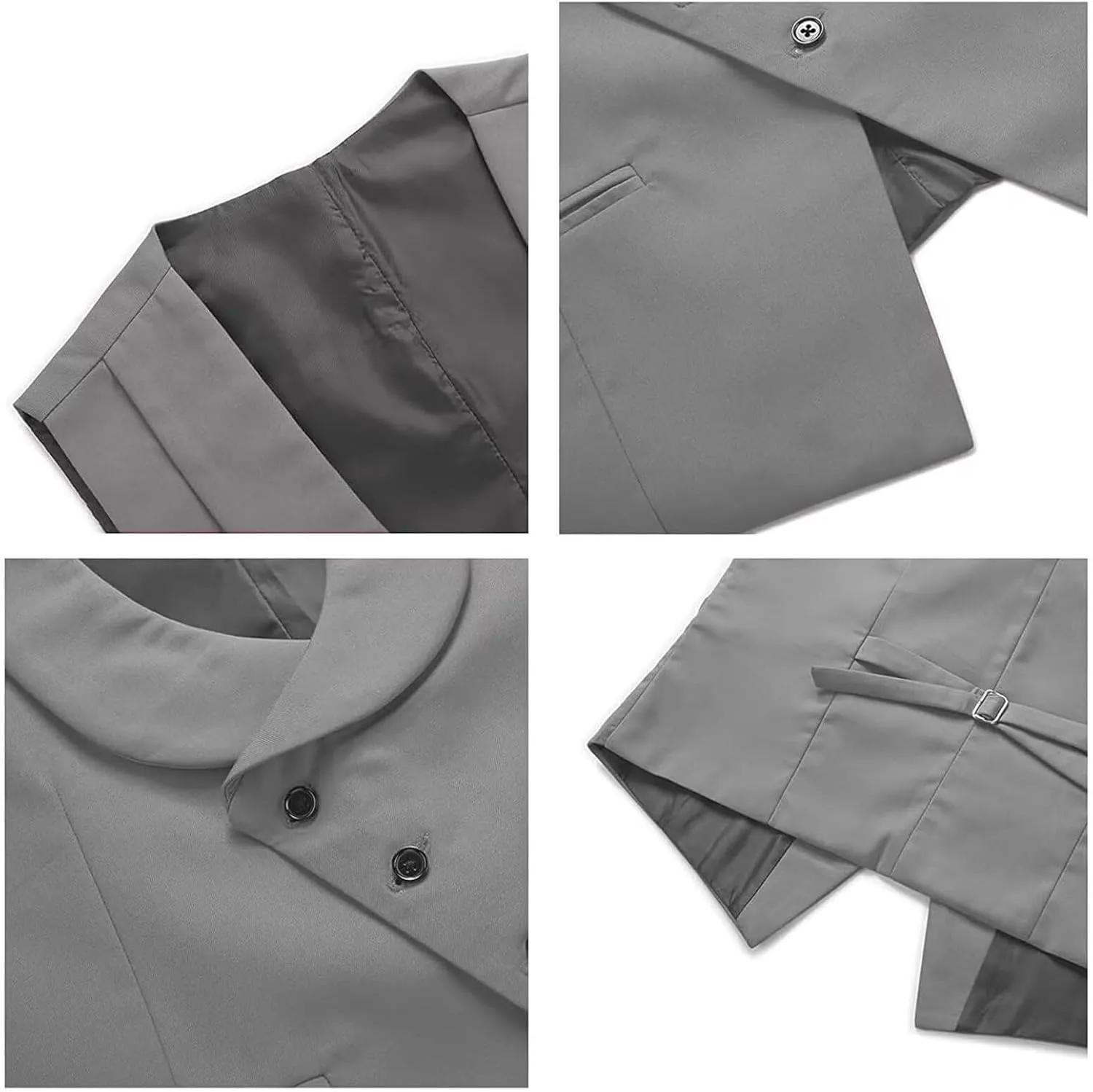 Mens Suit Formal 3 Piece Tuxedo Slim Fit Set Jacket Blazer Vest Pants for Groomsmen Wedding Prom Party