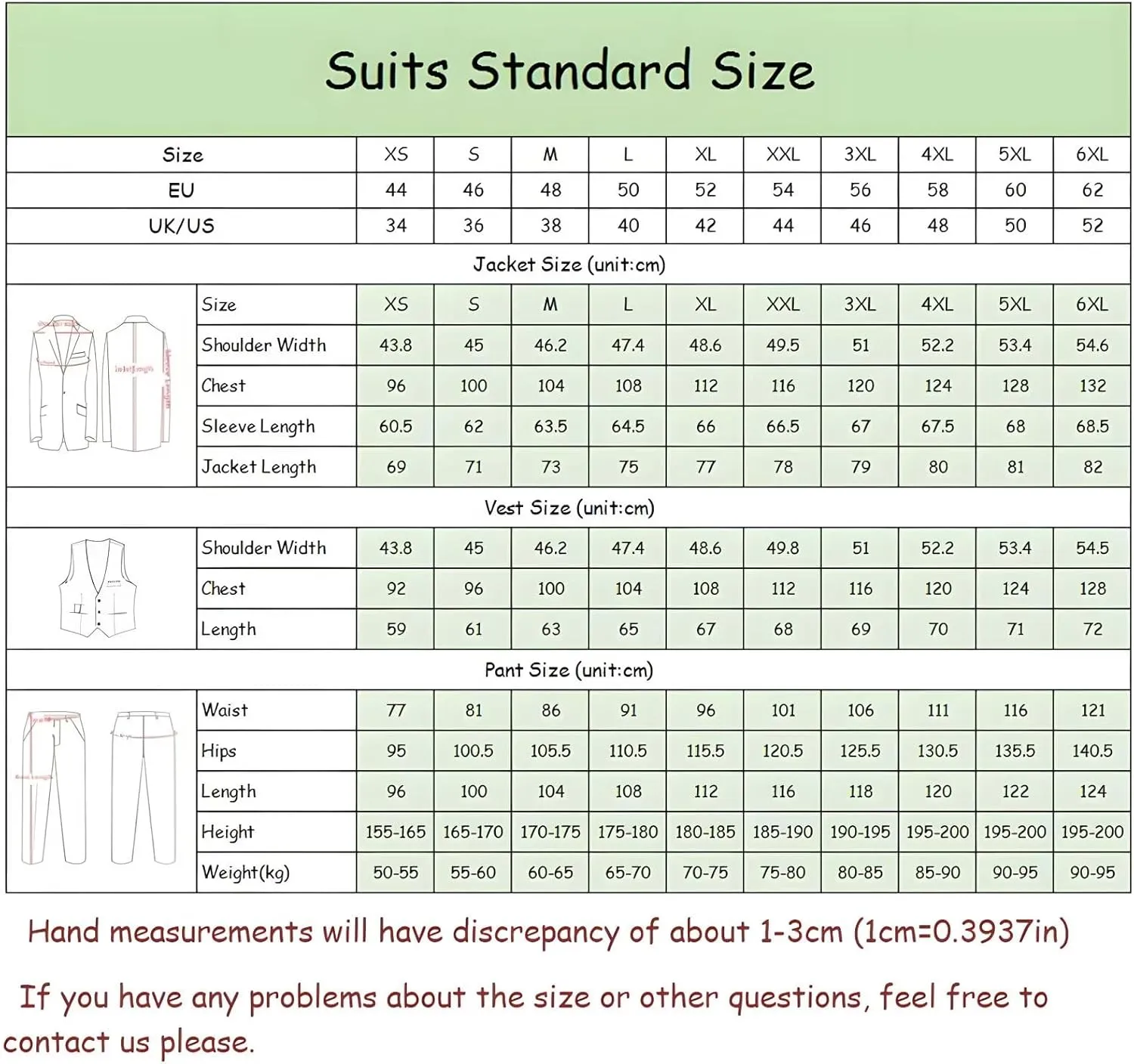 Mens Suit Formal 3 Piece Tuxedo Slim Fit Set Jacket Blazer Vest Pants for Groomsmen Wedding Prom Party