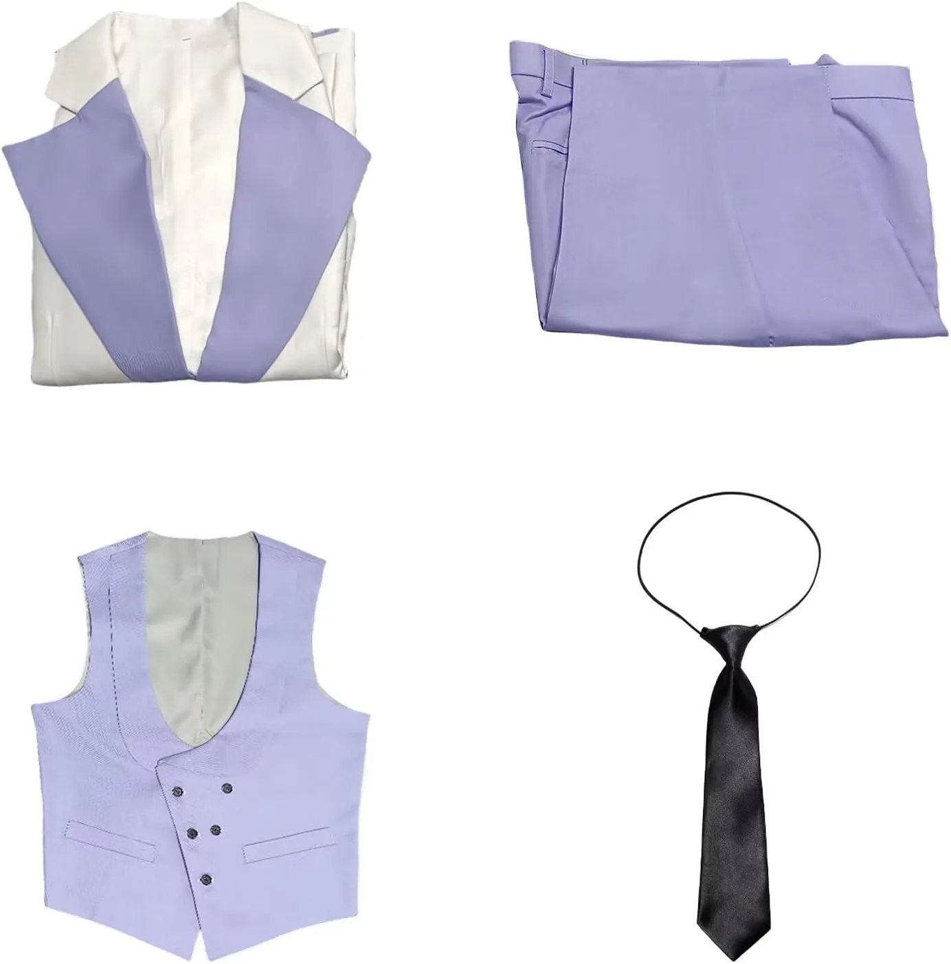 Mens Suit Formal 3 Piece Tuxedo Slim Fit Set Jacket Blazer Vest Pants for Groomsmen Wedding Prom Party