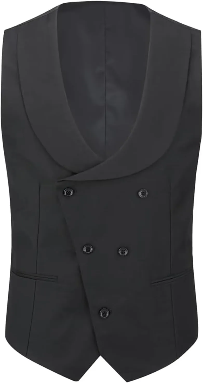 Mens Suit Formal 3 Piece Tuxedo Slim Fit Set Jacket Blazer Vest Pants for Groomsmen Wedding Prom Party