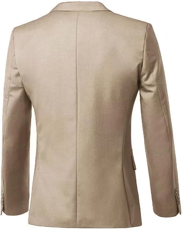 Men's Suits 3 Piece Slim Fit Suit Set,Two Button Wedding Business Tuxedo Solid Blazer Jacket Vest Pants with Tie