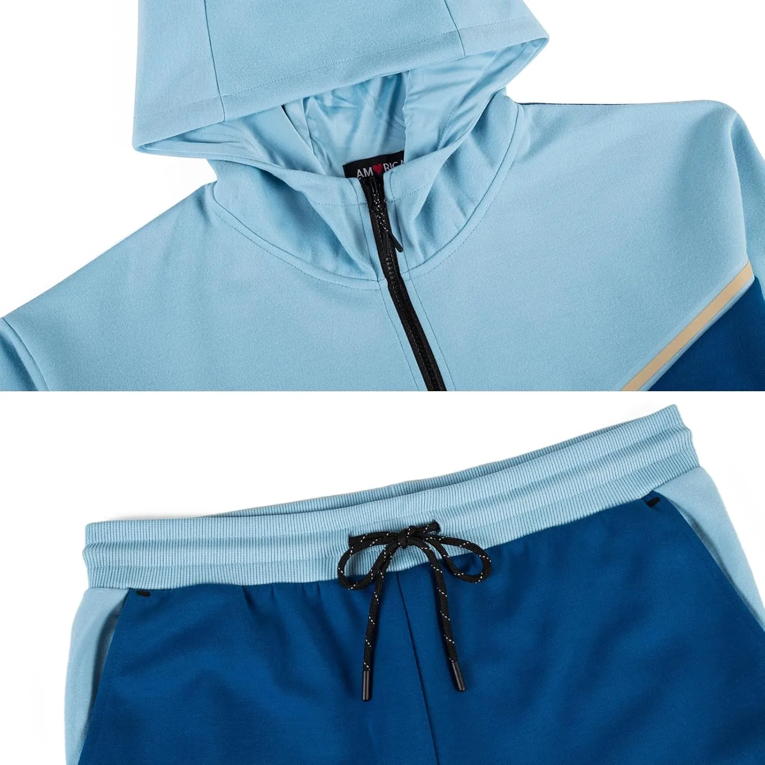 Men's Tracksuits Sweatsuits For Men Hooded Tracksuit Sweatsuit Long Sleeve Full-Zip Jogging Sweatpants 2 Piece