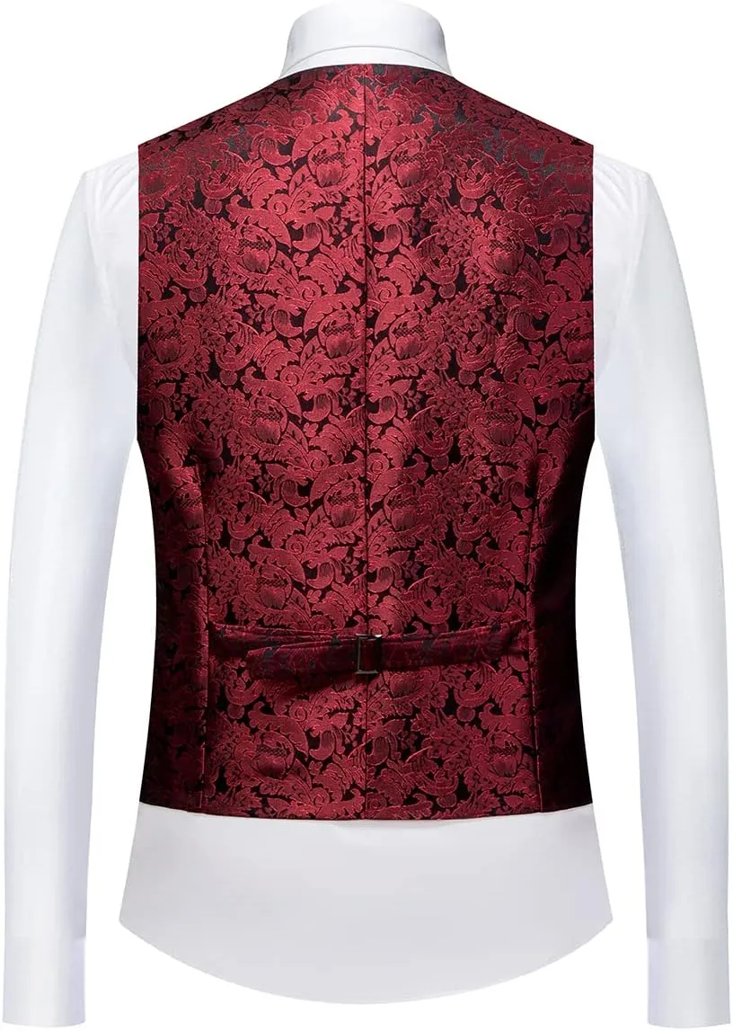 Mens Tuxedo Suits Slim Fit 3 Piece Formal Skinny Tuxedo Suit Set Shawl Lapel Paisley Suits Men for Wedding Prom