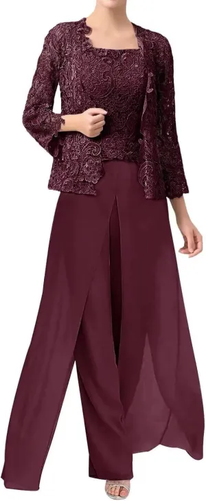 Mother of The Bride Pants Suits Formal Dresses Outfit Set Evening Gowns for Women Mother of The Groom Dresses