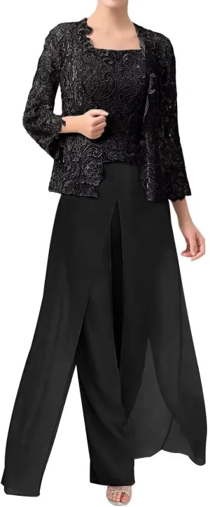 Mother of The Bride Pants Suits Formal Dresses Outfit Set Evening Gowns for Women Mother of The Groom Dresses