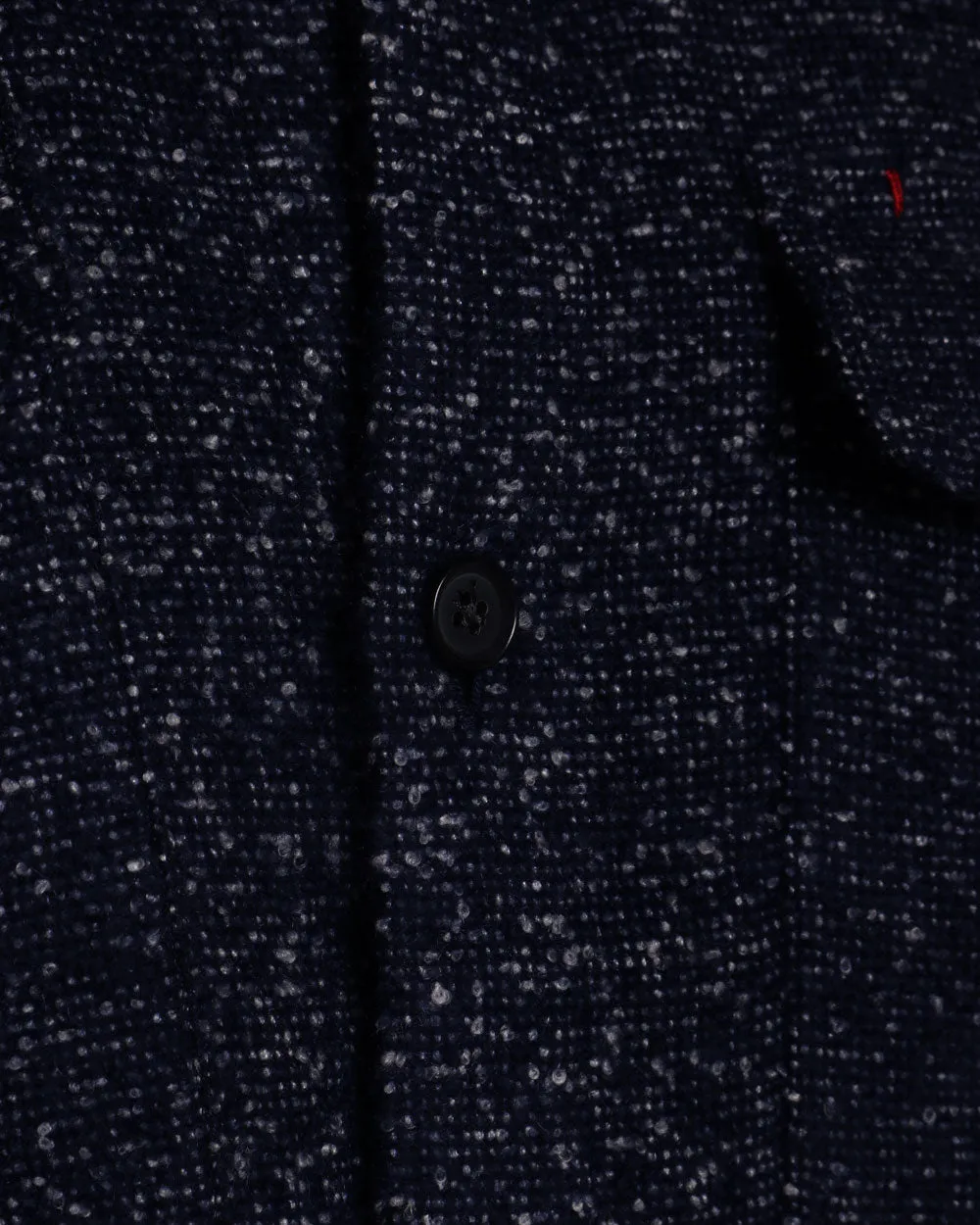 Navy and White Cashmere Blend Boucle Overshirt