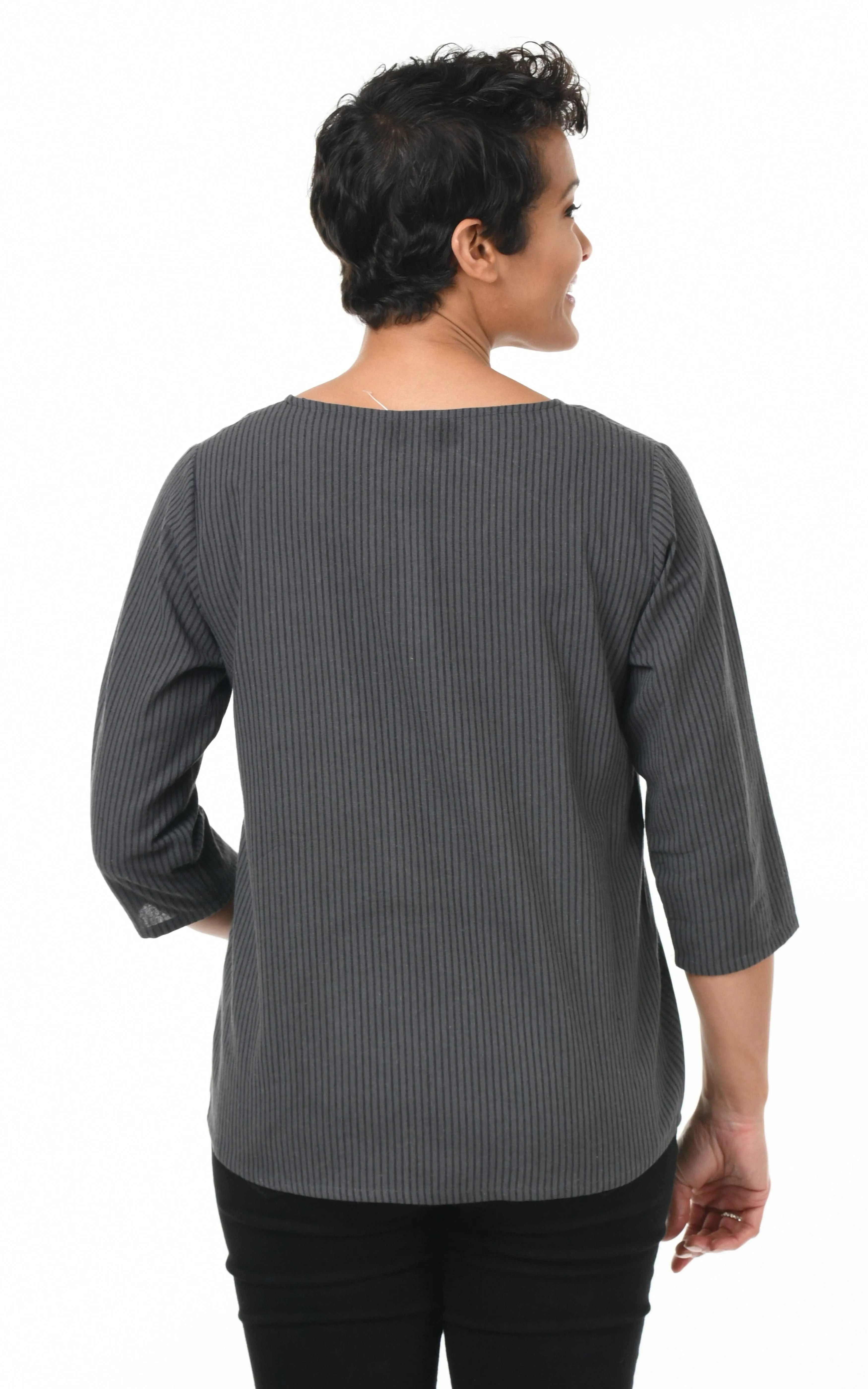 Olga Womens Top in Windsor Stripe