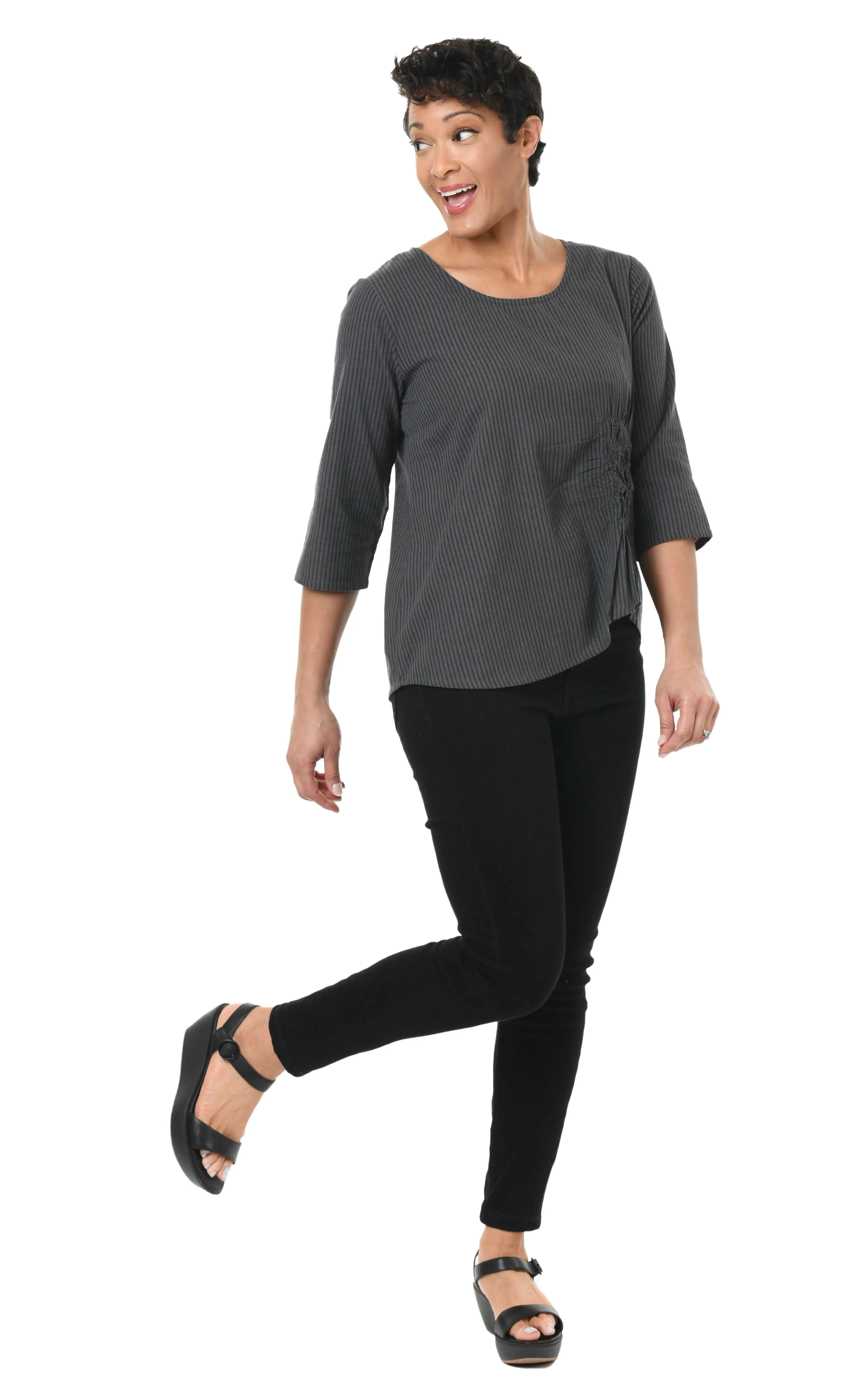 Olga Womens Top in Windsor Stripe