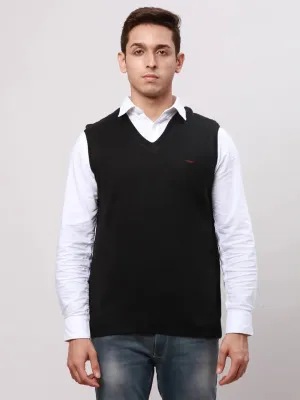 Park Avenue Men Black Regular Fit Solid Cotton Pullovers