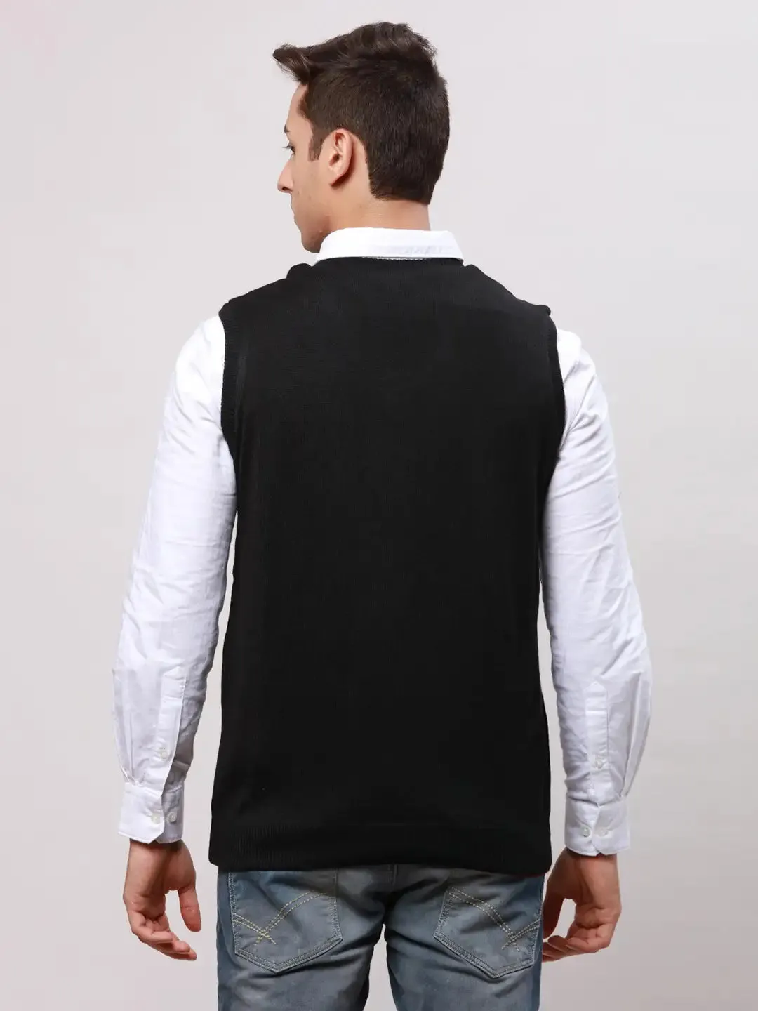 Park Avenue Men Black Regular Fit Solid Cotton Pullovers