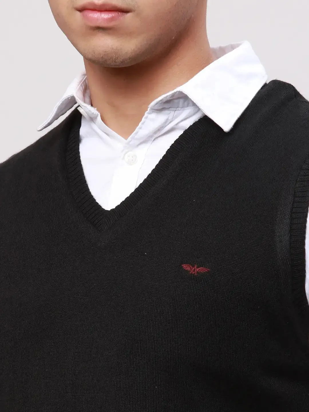 Park Avenue Men Black Regular Fit Solid Cotton Pullovers