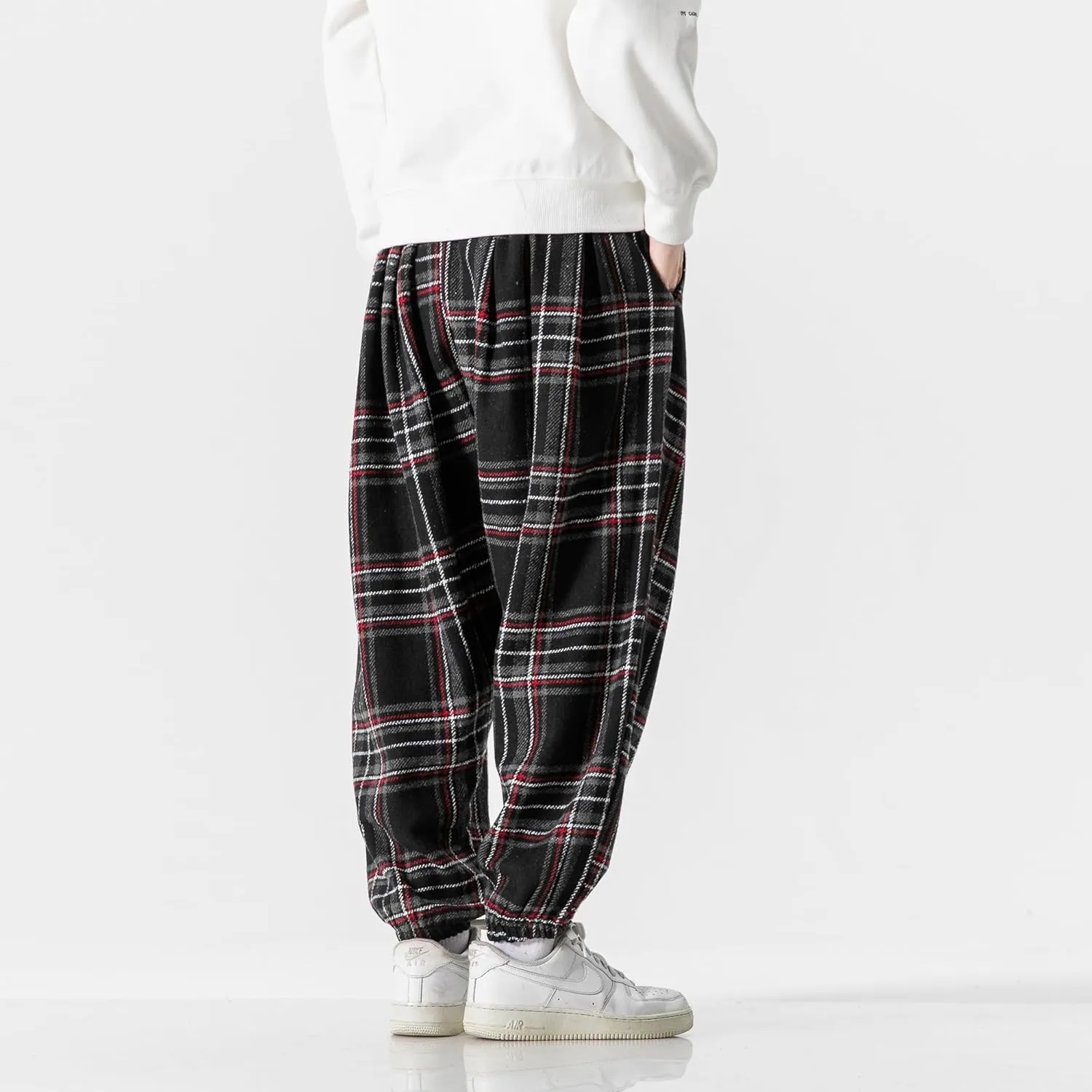 PRIJOUHE Men's Joggers Sweatpants Casual Wide Leg Jogger Pants Lightweight Sweat Pants with Pockets