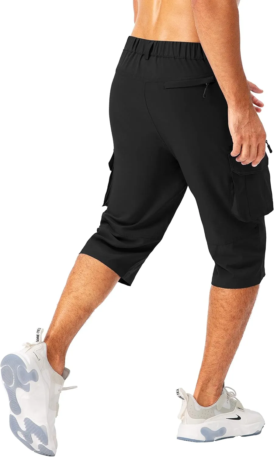 Pudolla Men's Capri Pants Quick Dry 3/4 Long Shorts with 6 Pockets for Fishing Golf Athletic Hiking