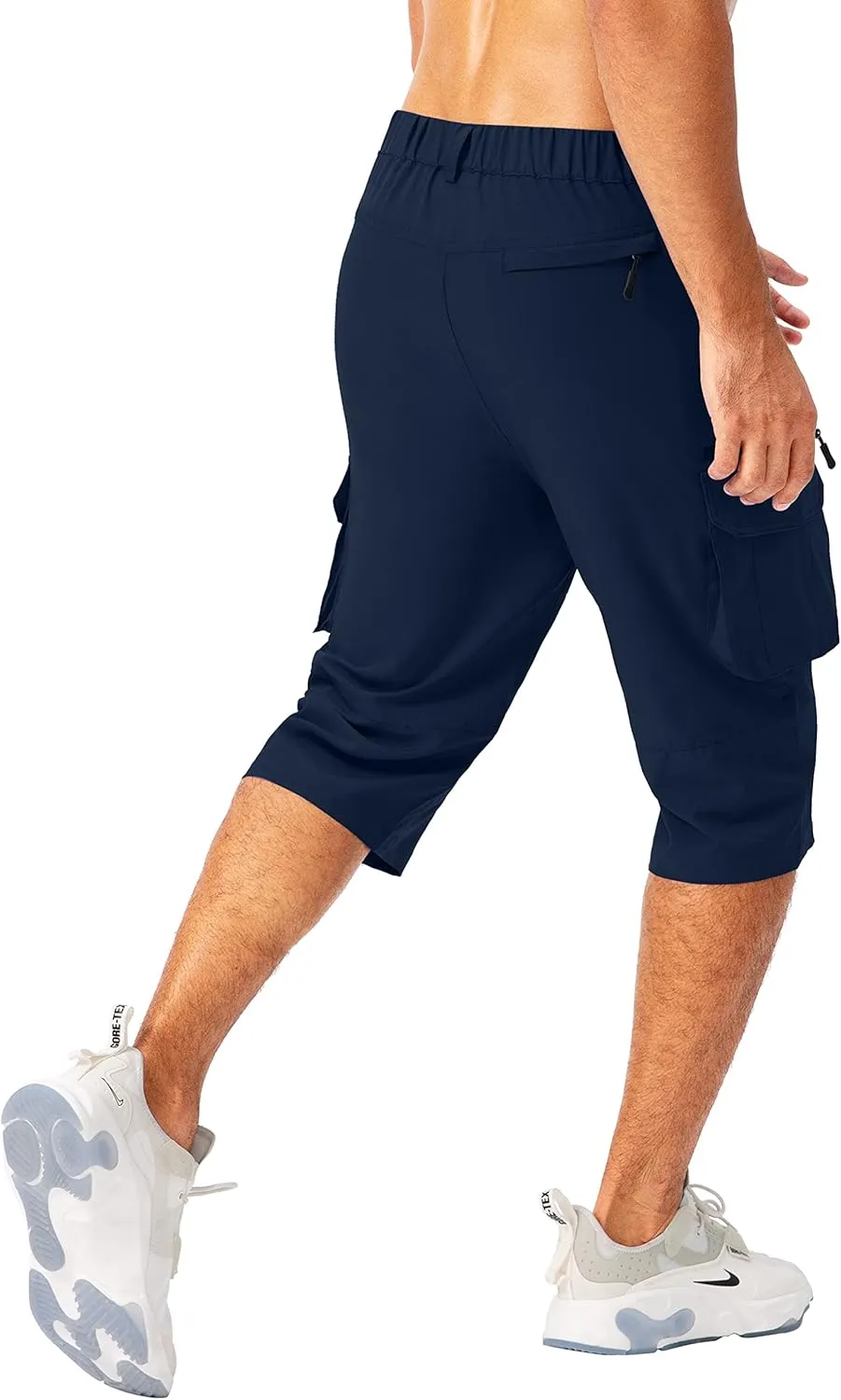 Pudolla Men's Capri Pants Quick Dry 3/4 Long Shorts with 6 Pockets for Fishing Golf Athletic Hiking