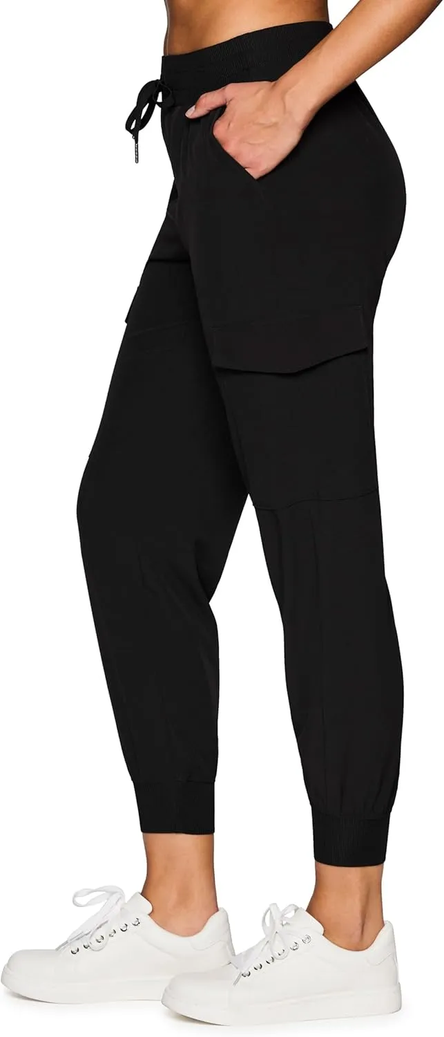 RBX Cargo Joggers for Women, Lightweight Stretch Woven Women's Cargo Pants for Casual Wear, Hiking, Workouts, with Plus Sizes