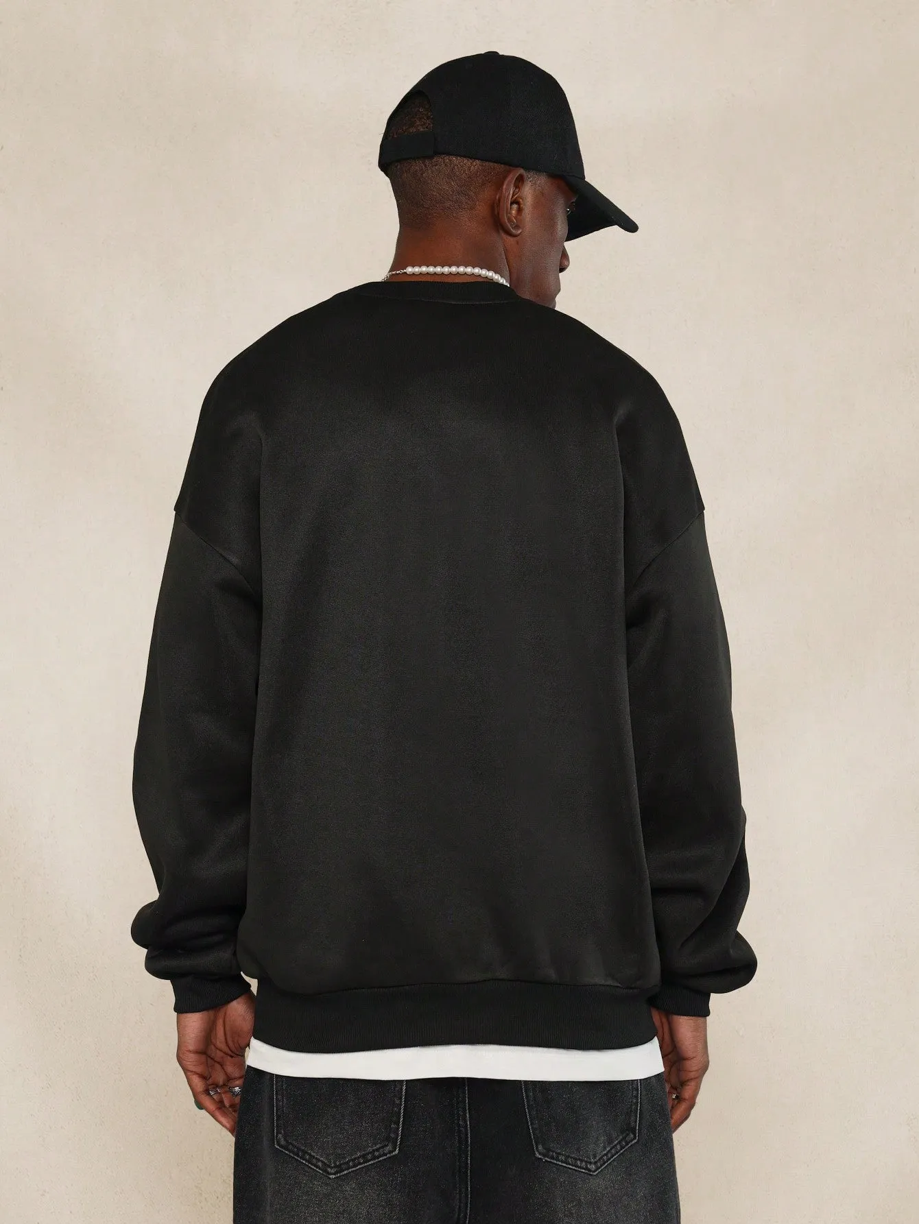 Regular Fit Crew Neck Sweatshirt With Drip Graphic Print