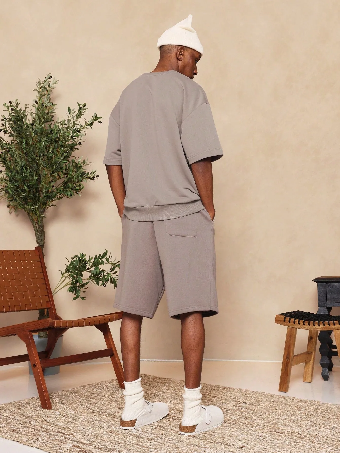Regular Fit Heavyweight Essential Short Sleeve Sweatshirt