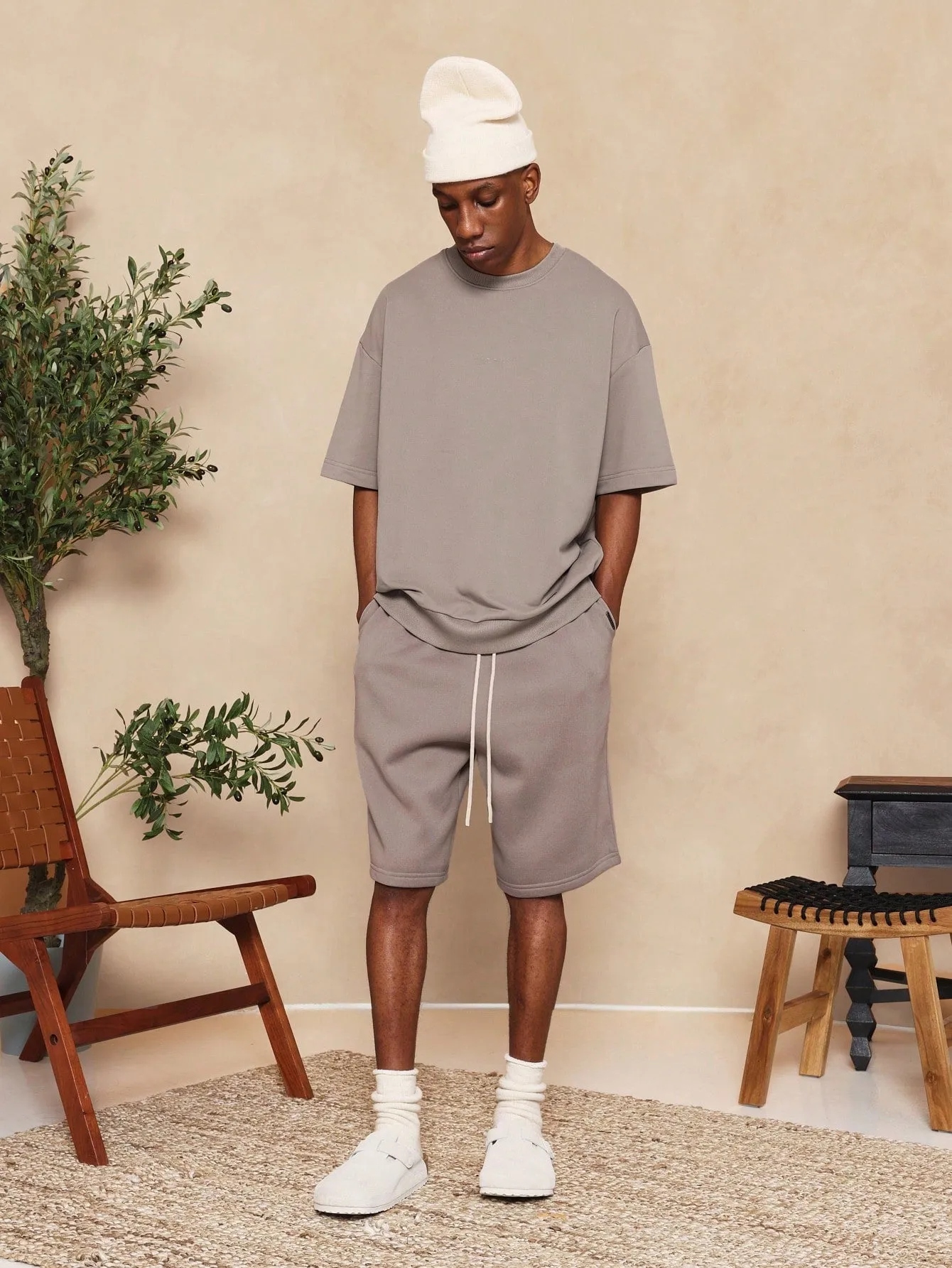 Regular Fit Heavyweight Essential Short Sleeve Sweatshirt