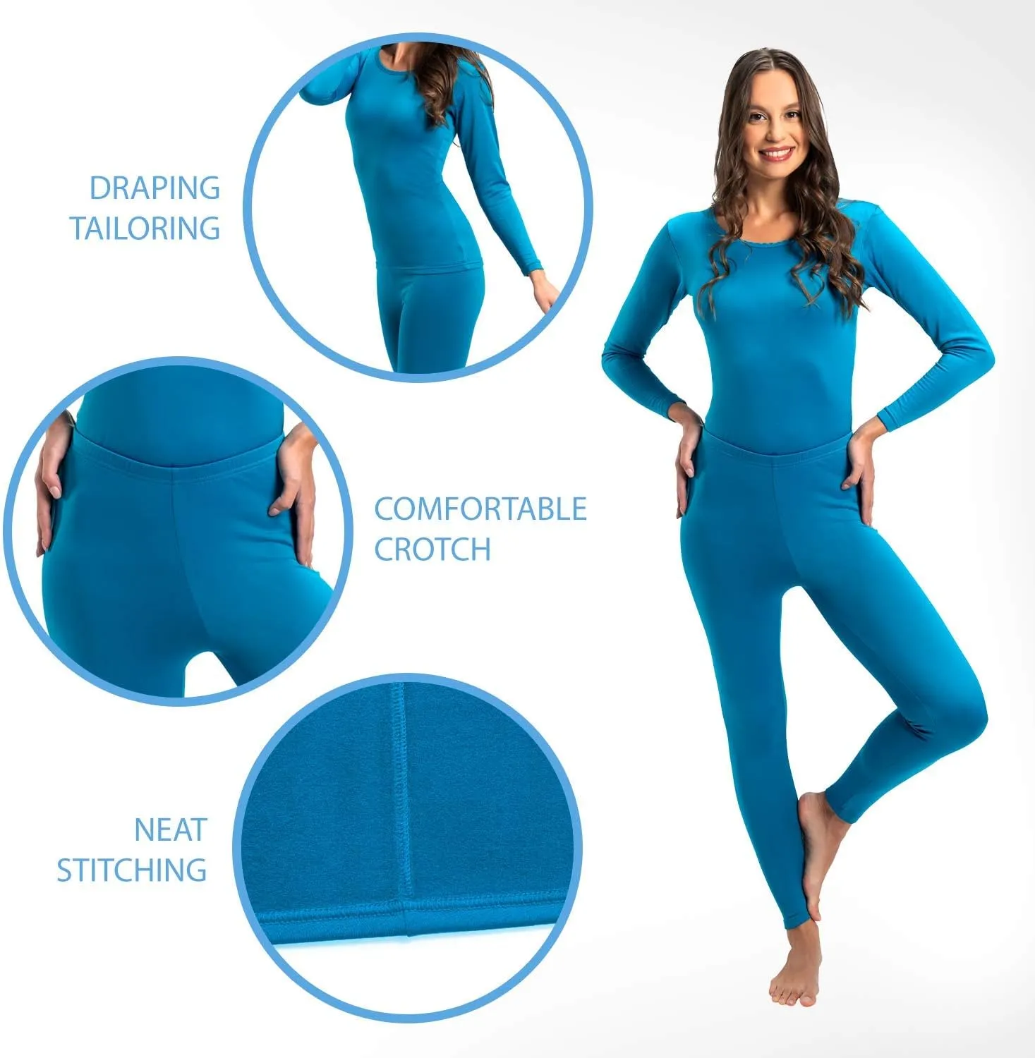Rocky Thermal Underwear for Women Lightweight Cotton Knit Thermals Women's Base Layer Long John Set