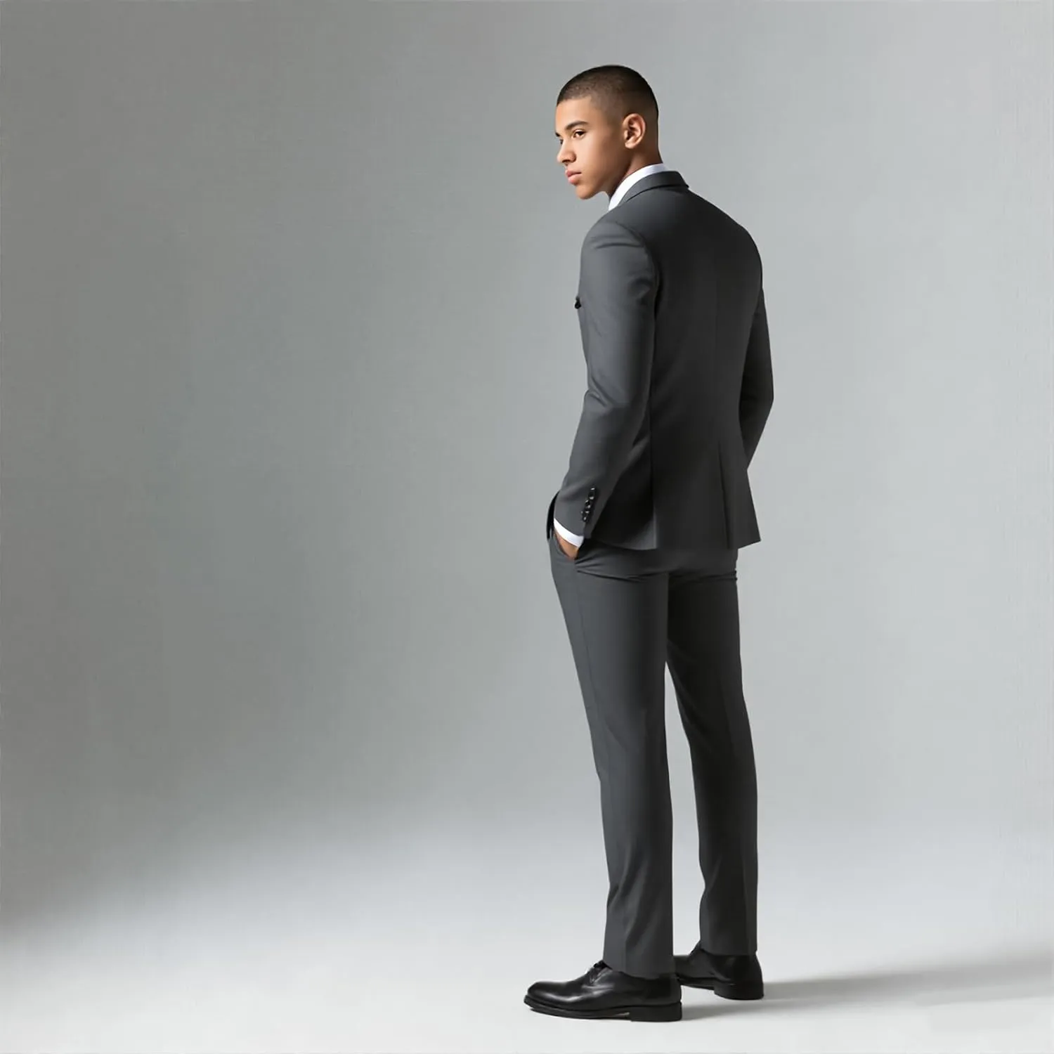 Rogers & Morris Suits for Men Slim fit 3 Piece Solid Essential One Button Suit Set Blazer with Pants and Vest