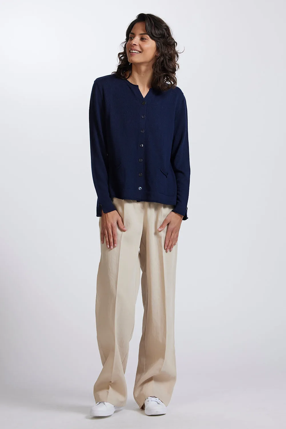Royal Merino Shell Button Pocket Cardigan RM2404