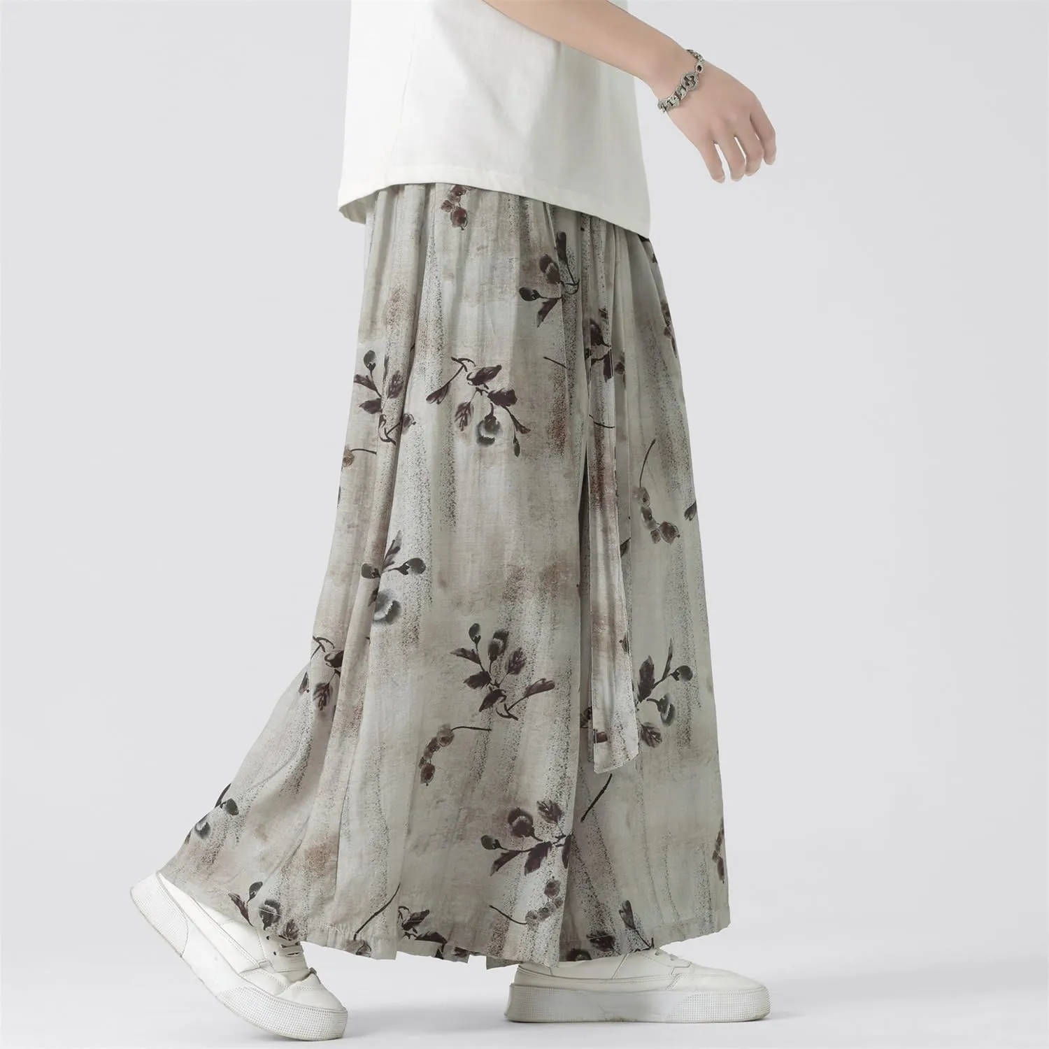 Seidarise Men's Wide Leg Casual Harem Linen Japanese Yoga Harem Pants Hip hop Joggers Baggy