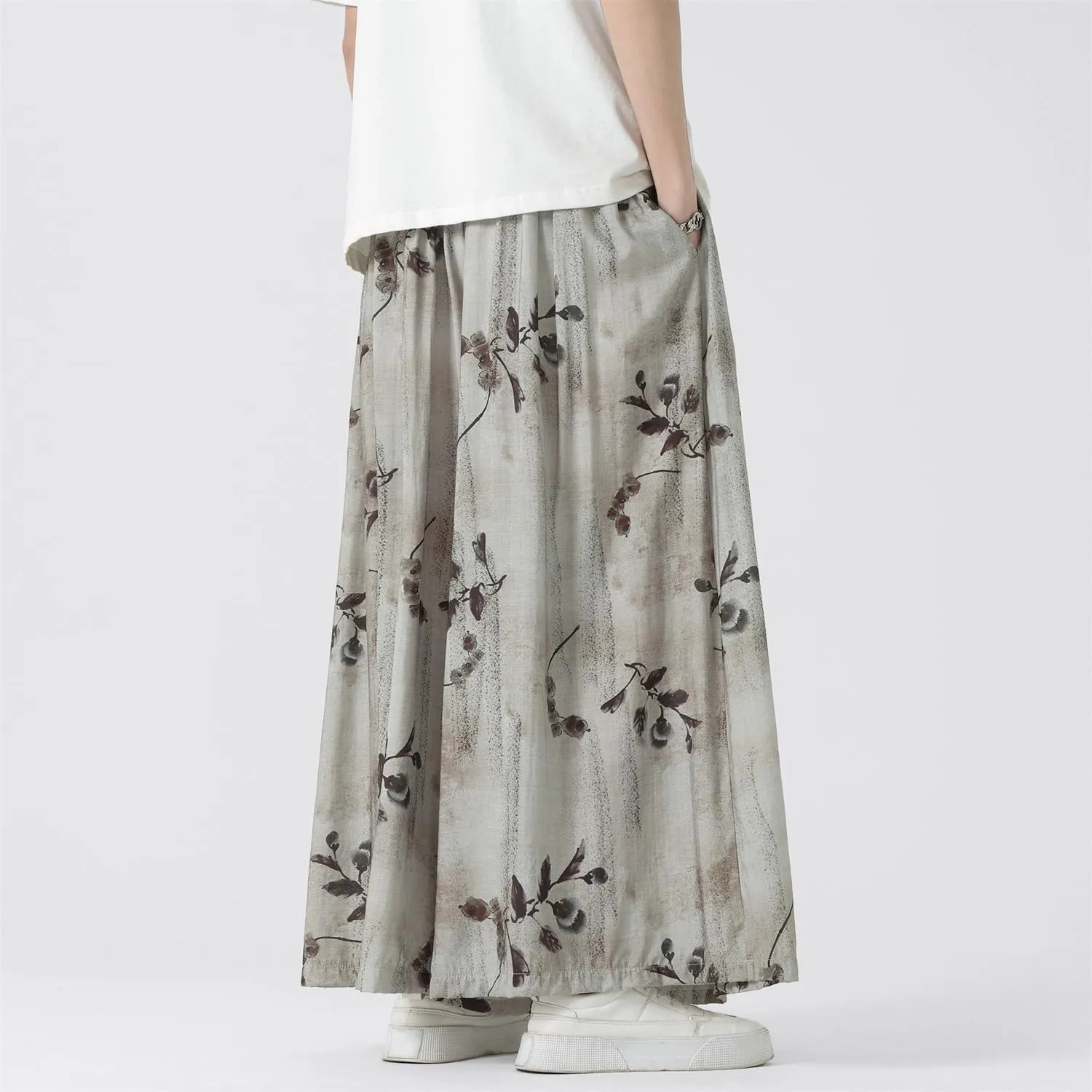 Seidarise Men's Wide Leg Casual Harem Linen Japanese Yoga Harem Pants Hip hop Joggers Baggy